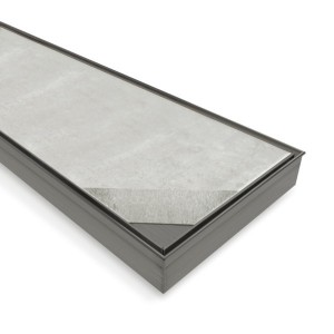 Tile Insert Rectangle Floor Waste Gun Metal Grey 800*100*21